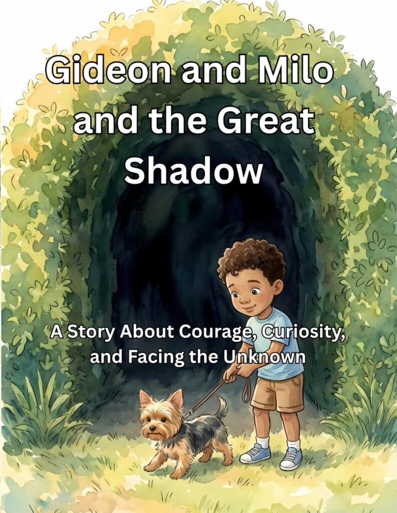 Cover of Gideon and Milo and the Great Shadow, showing Gideon and Milo beside a shadowy opening.